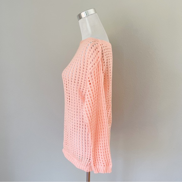 CCK Style Crochet Peach Wool Blend Sweater Size XL - Picture 3 of 5